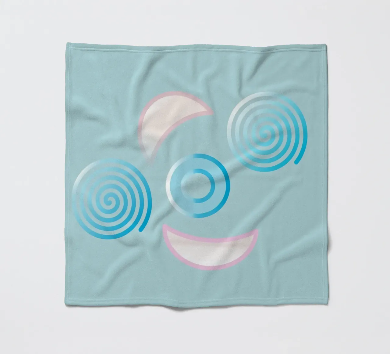 Forme geometriche astratte blu e rosa coperta in pile da Something for you