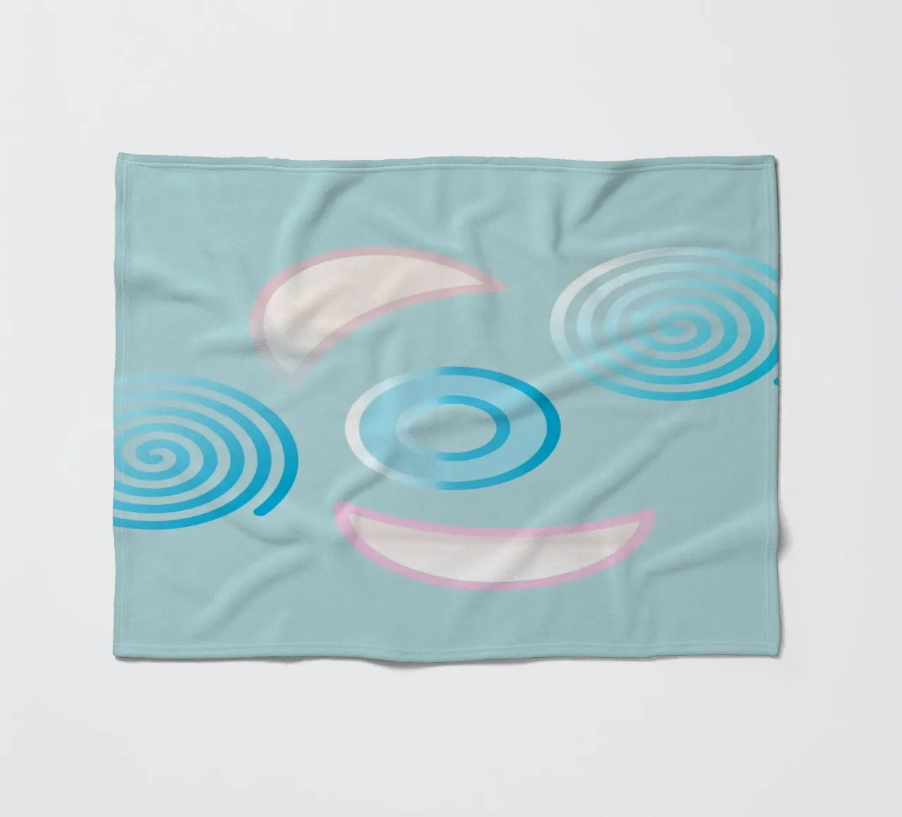 Forme geometriche astratte blu e rosa coperta in pile da Something for you