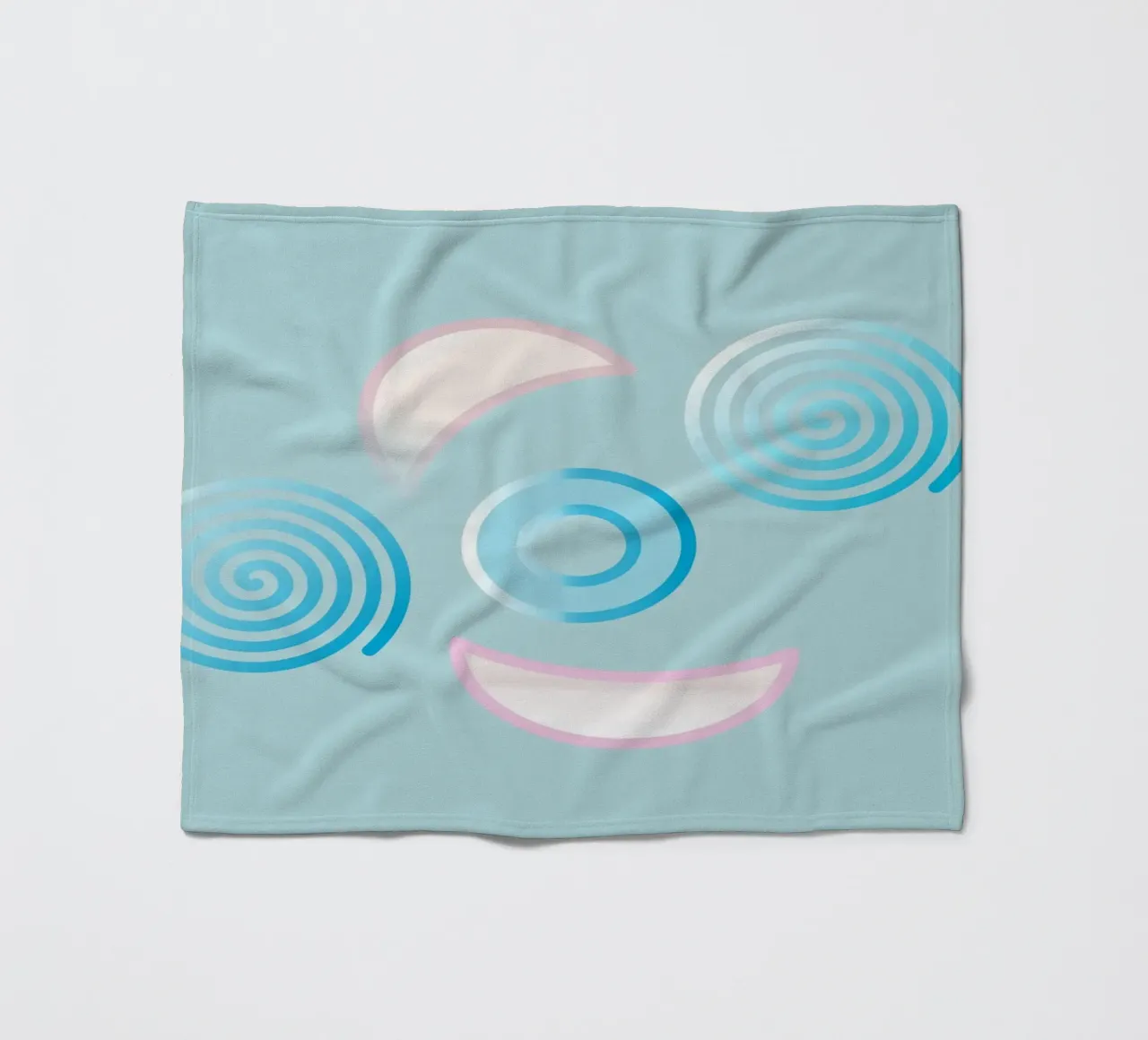 Forme geometriche astratte blu e rosa coperta in pile da Something for you