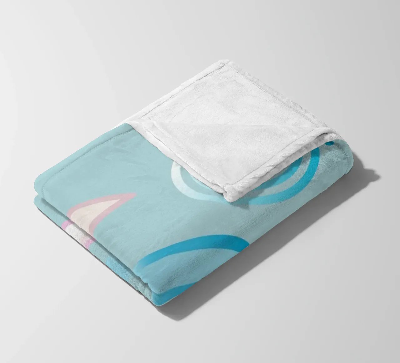 Forme geometriche astratte blu e rosa coperta in pile da Something for you