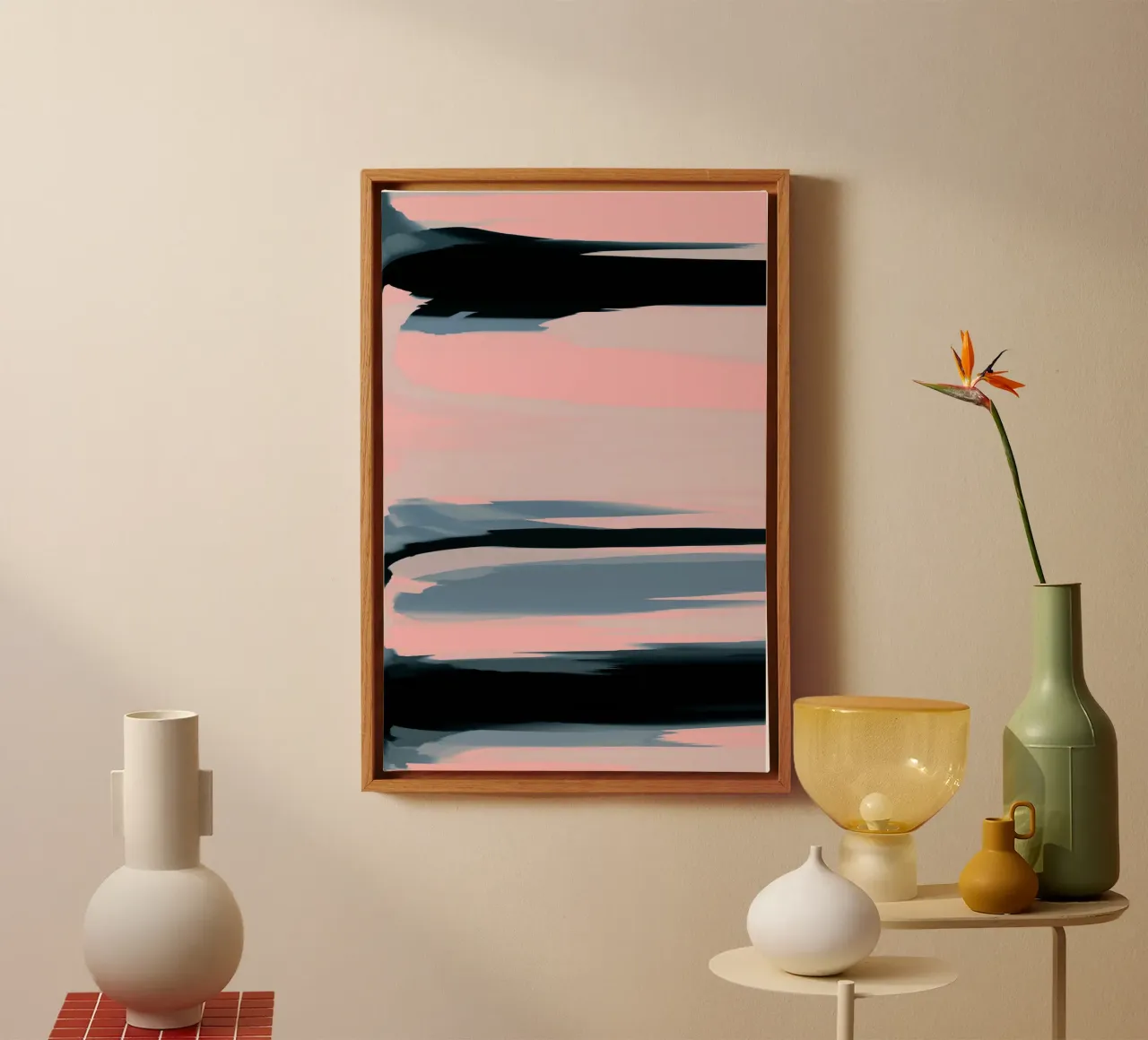 Zachte determinatie perzik canvas met Baklijst van SilverPegasus