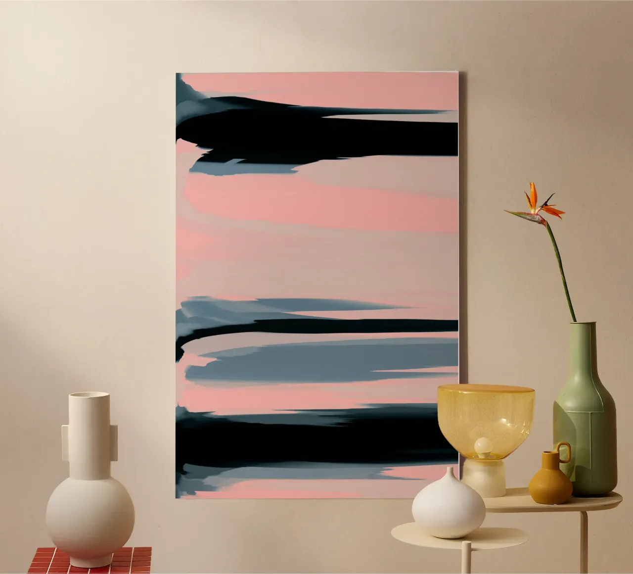Zachte determinatie perzik canvas met Baklijst van SilverPegasus