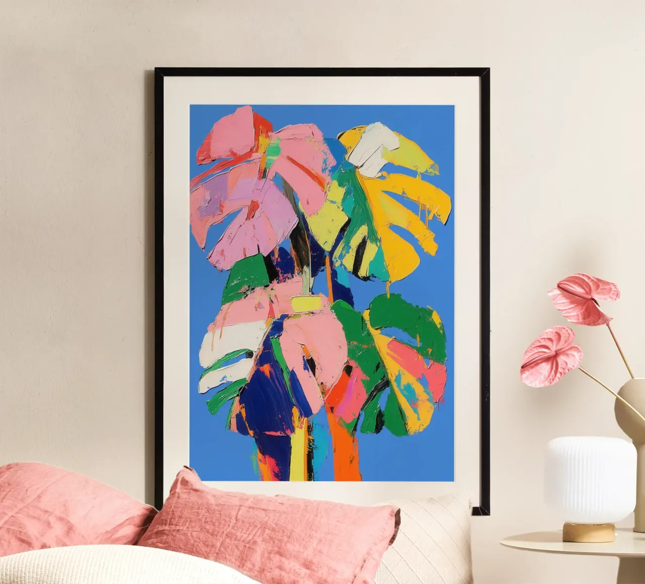 Monstera Multicolore poster da La Collagerie