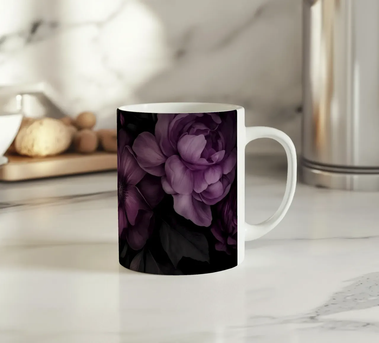 Fuchsia Mauve Pink Opulent Gothic Garden Grandeur ceramic mug by Andrea Haase Floral Passion