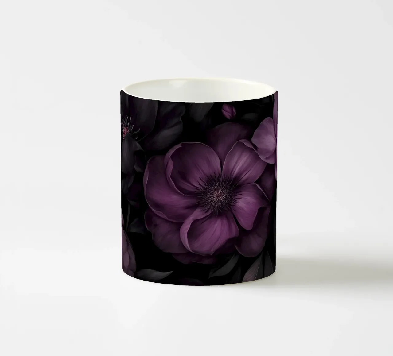 Fuchsia Mauve Pink Opulent Gothic Garden Grandeur ceramic mug by Andrea Haase Floral Passion