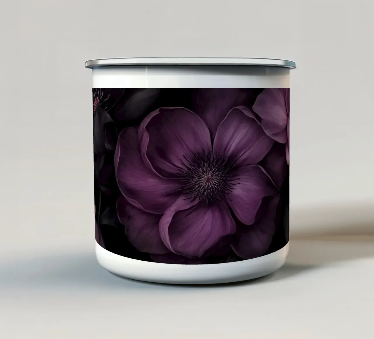 Rosa fucsia malva Opulento Giardino Gotico Grandeur tazza in smalto da Andrea Haase Floral Passion