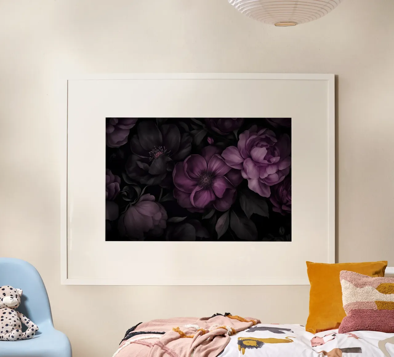 Rosa fucsia malva Opulento Giardino Gotico Grandeur poster con telaio in alluminio da Andrea Haase Floral Passion