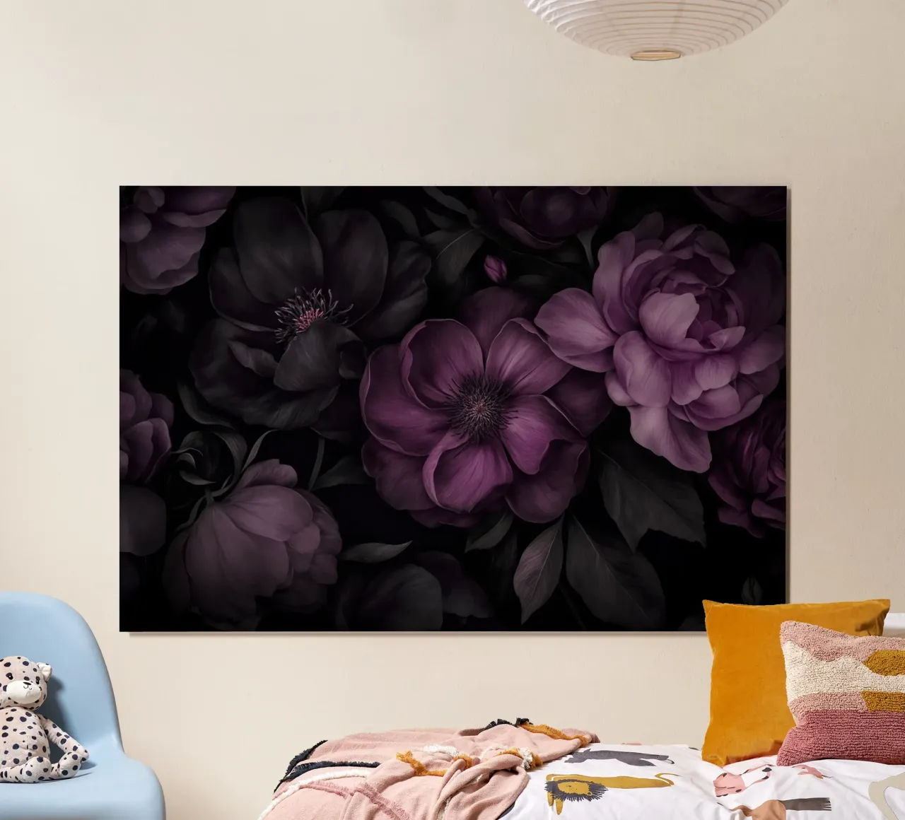 Rosa fucsia malva Opulento Giardino Gotico Grandeur poster con telaio in alluminio da Andrea Haase Floral Passion