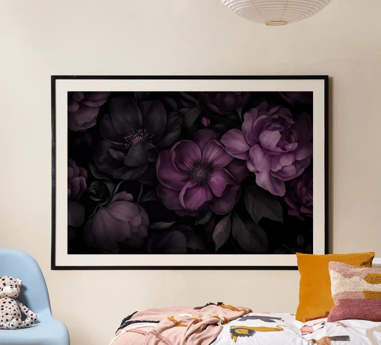 Rosa fucsia malva Opulento Giardino Gotico Grandeur poster con telaio in alluminio da Andrea Haase Floral Passion
