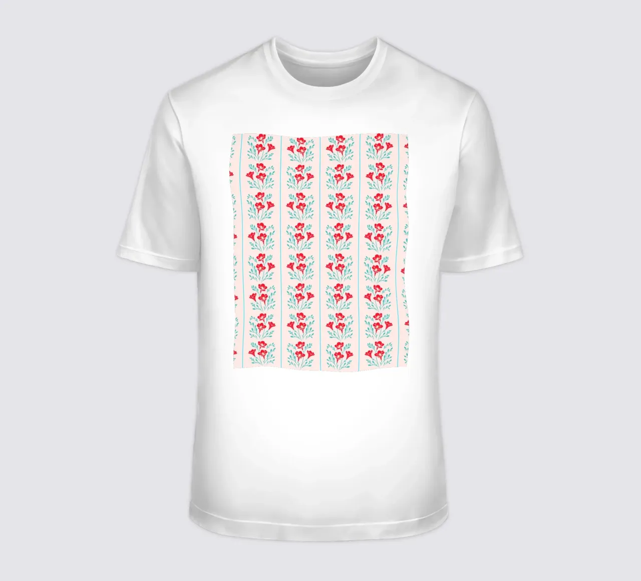 Fresia Stripes Rosso e Pesca t-shirt da SilverPegasus
