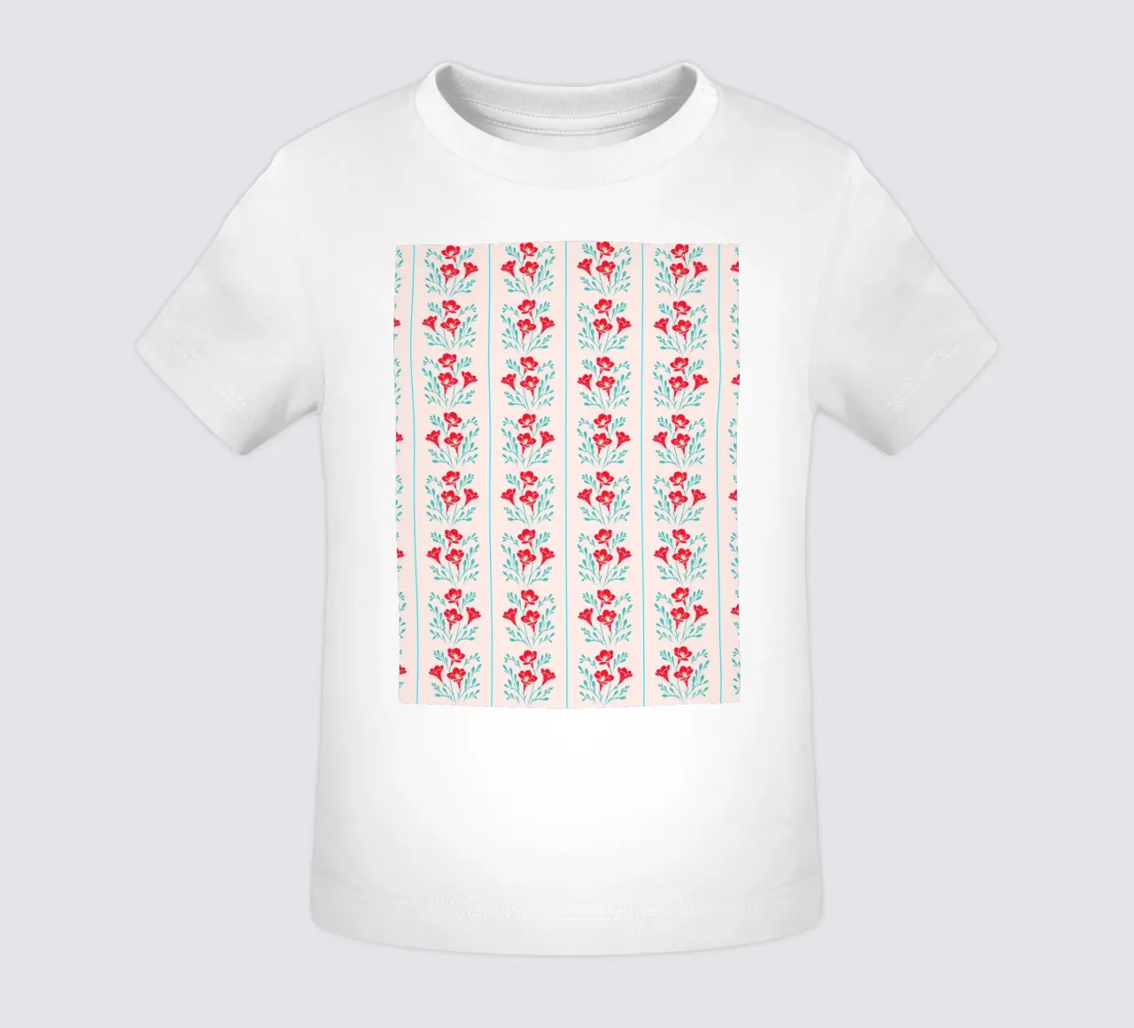 Freesia Streifen Rot und Pfirsich Baby T-Shirt von SilverPegasus
