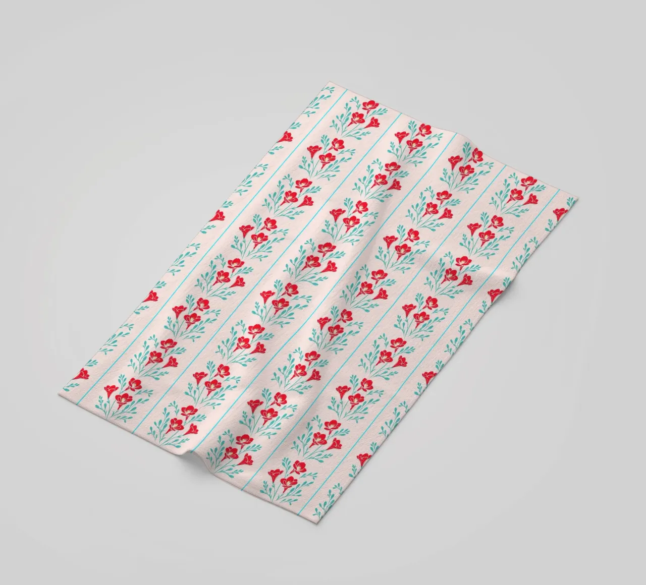 Freesia Stripes Rouge et Pêche serviette de plage de SilverPegasus