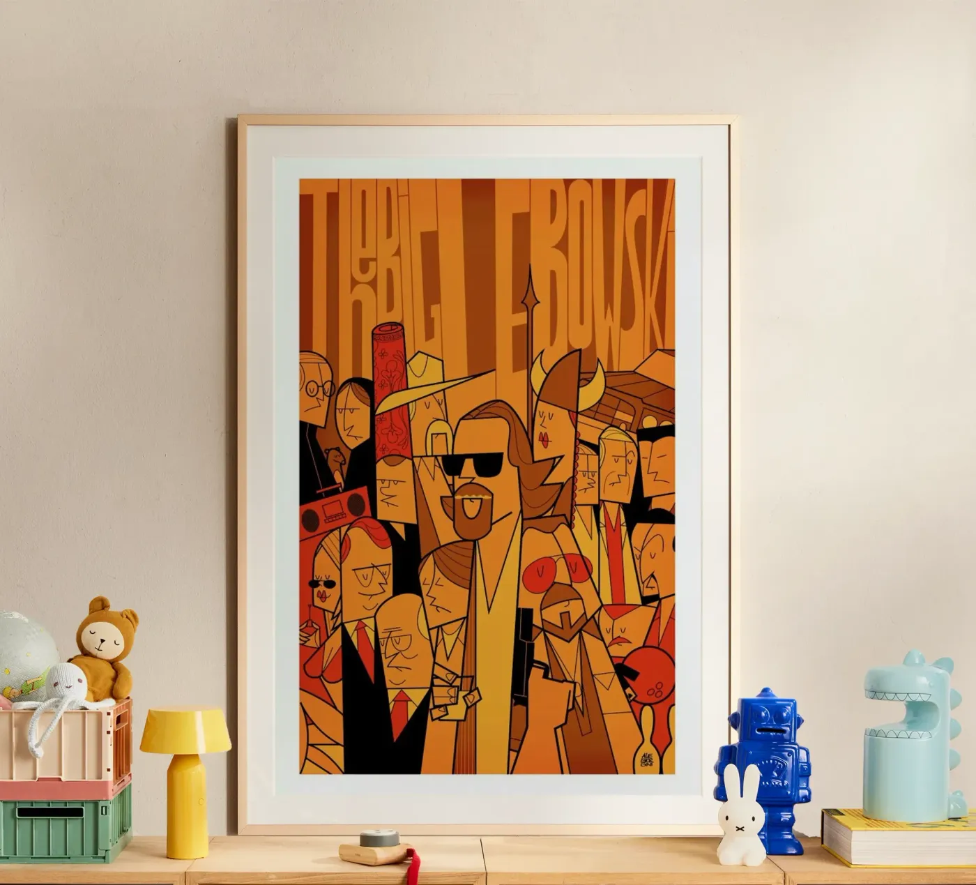 The Dude poster van Ale Giorgini