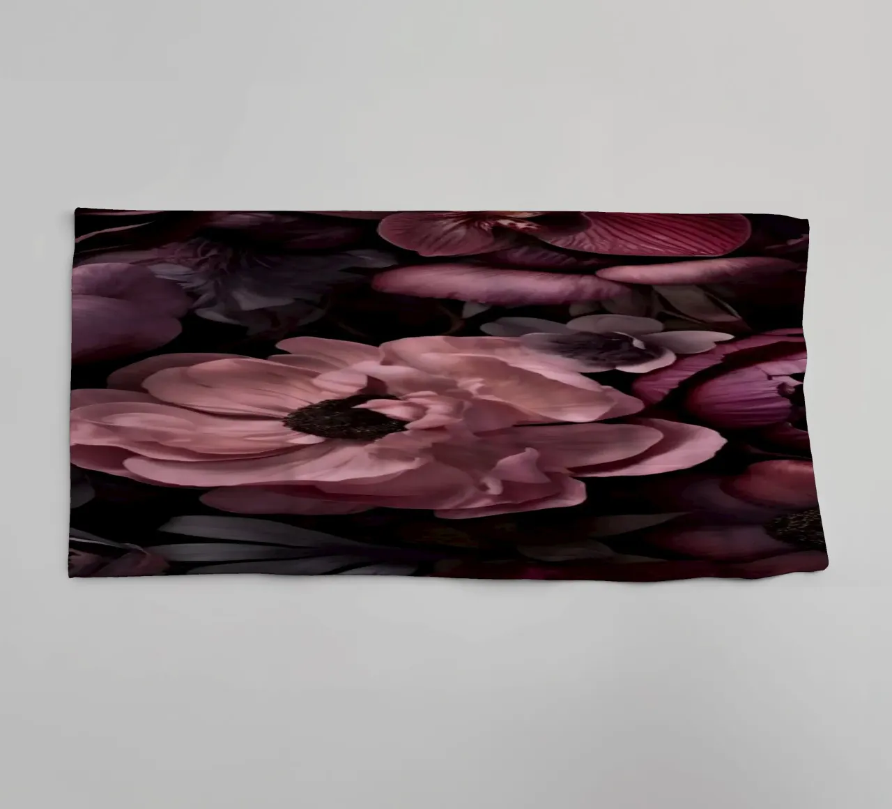 Lush Moody Flowers Baroque Grandeur Mauve Pink towel by Andrea Haase Floral Passion