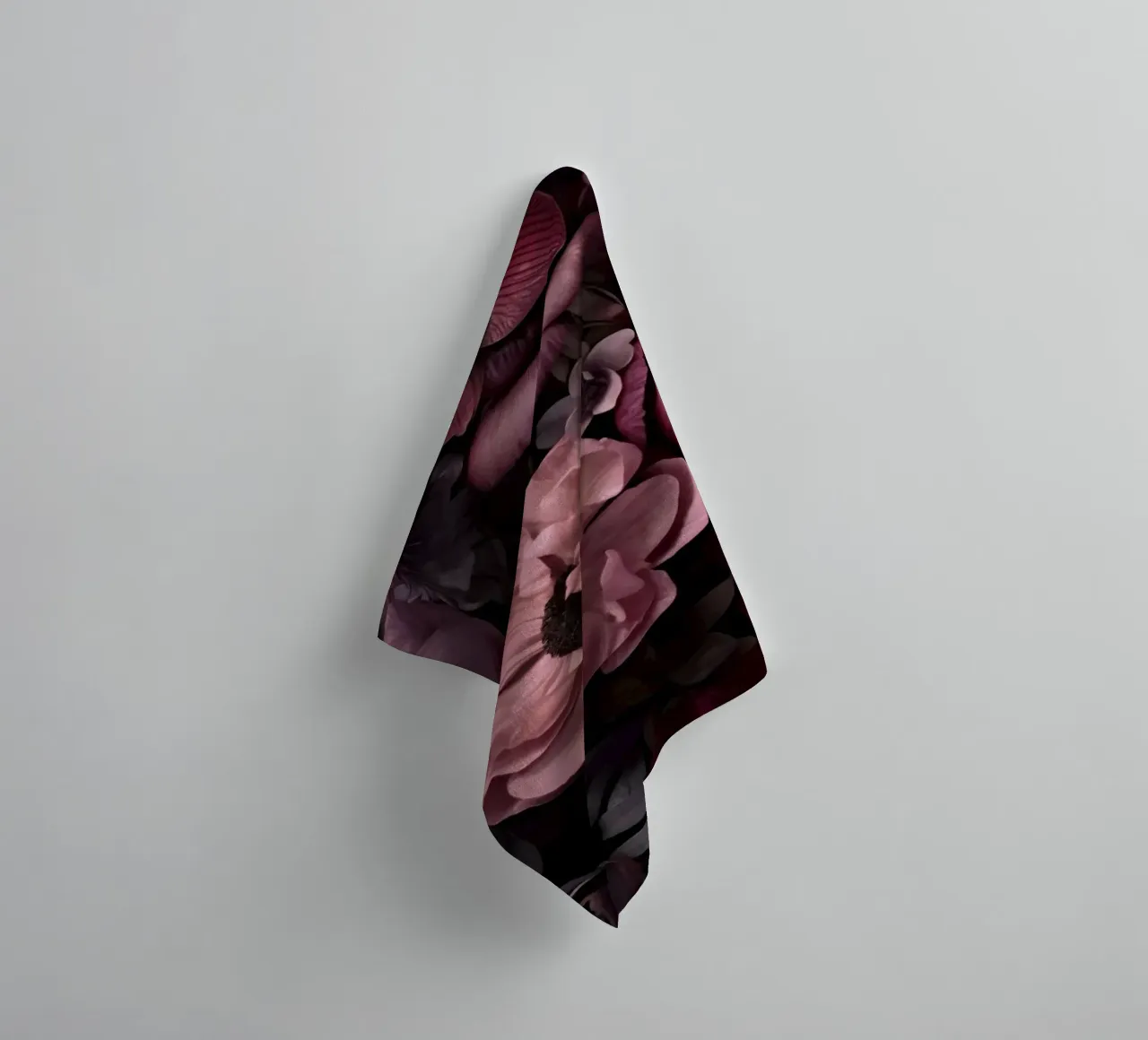 Lush Moody Flowers Baroque Grandeur Mauve Pink towel by Andrea Haase Floral Passion