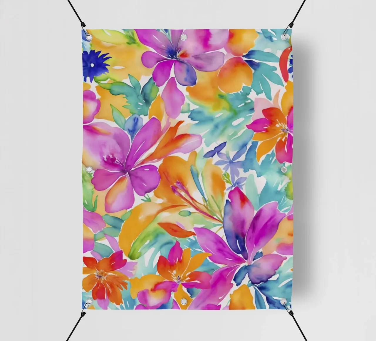 Bunte Fragmente einer botanischen Erinnerung PVC Plane von Andrea Haase Modern Home