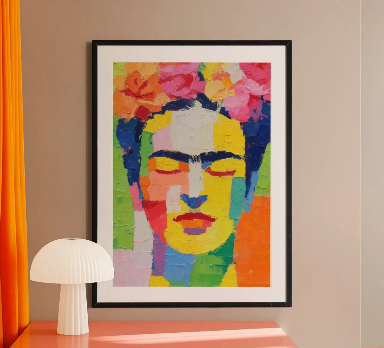 Frida Kahlo geometrica poster con telaio in plastica da La Collagerie