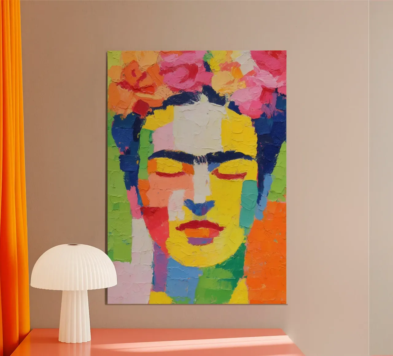 Frida Kahlo geometrica poster con telaio in plastica da La Collagerie