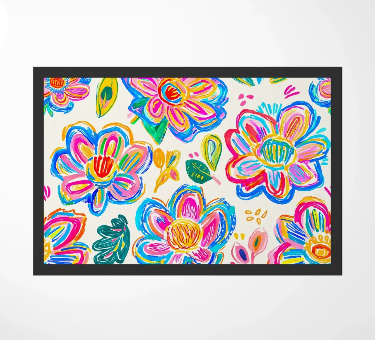 Groovy Bold Pop Art Doodle Summer Flowers Multicolore zerbino da Andrea Haase Modern Home