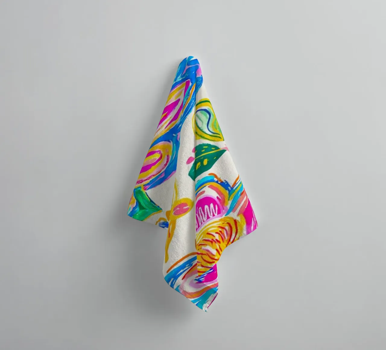 Groovy Bold Pop Art Doodle Summer Flowers Multicolore asciugamano da bagno da Andrea Haase Modern Home