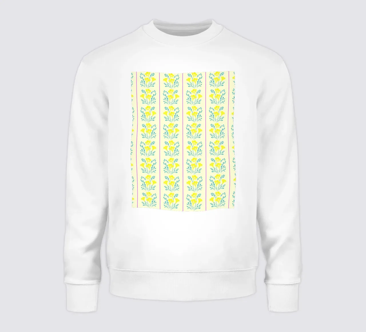 Freesia Stripes Yellow and Pink sweatshirt by SilverPegasus