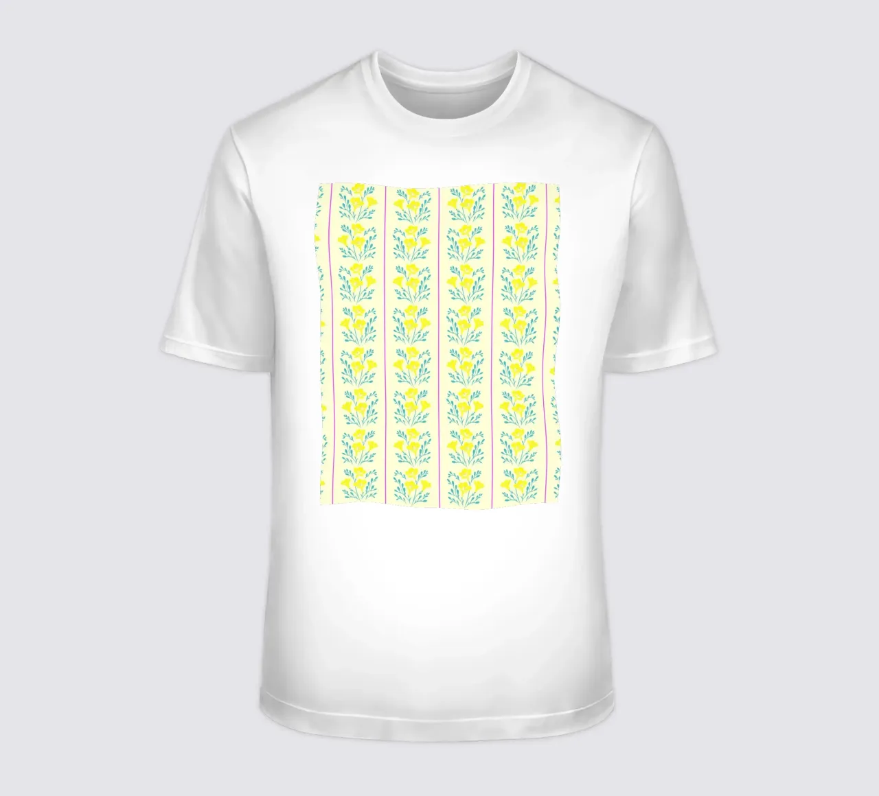 Freesia rayé jaune et rose t-shirt de SilverPegasus