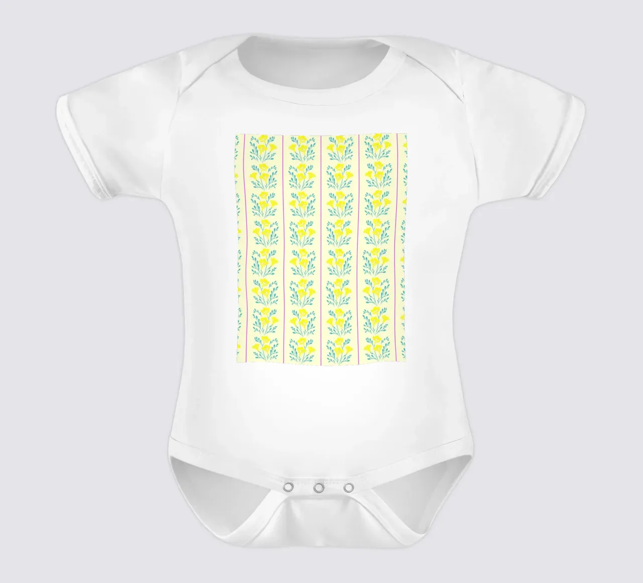 Freesia rayé jaune et rose body bébé de SilverPegasus