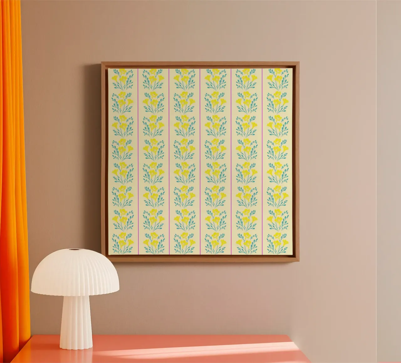 Freesia rayé jaune et rose toile de SilverPegasus