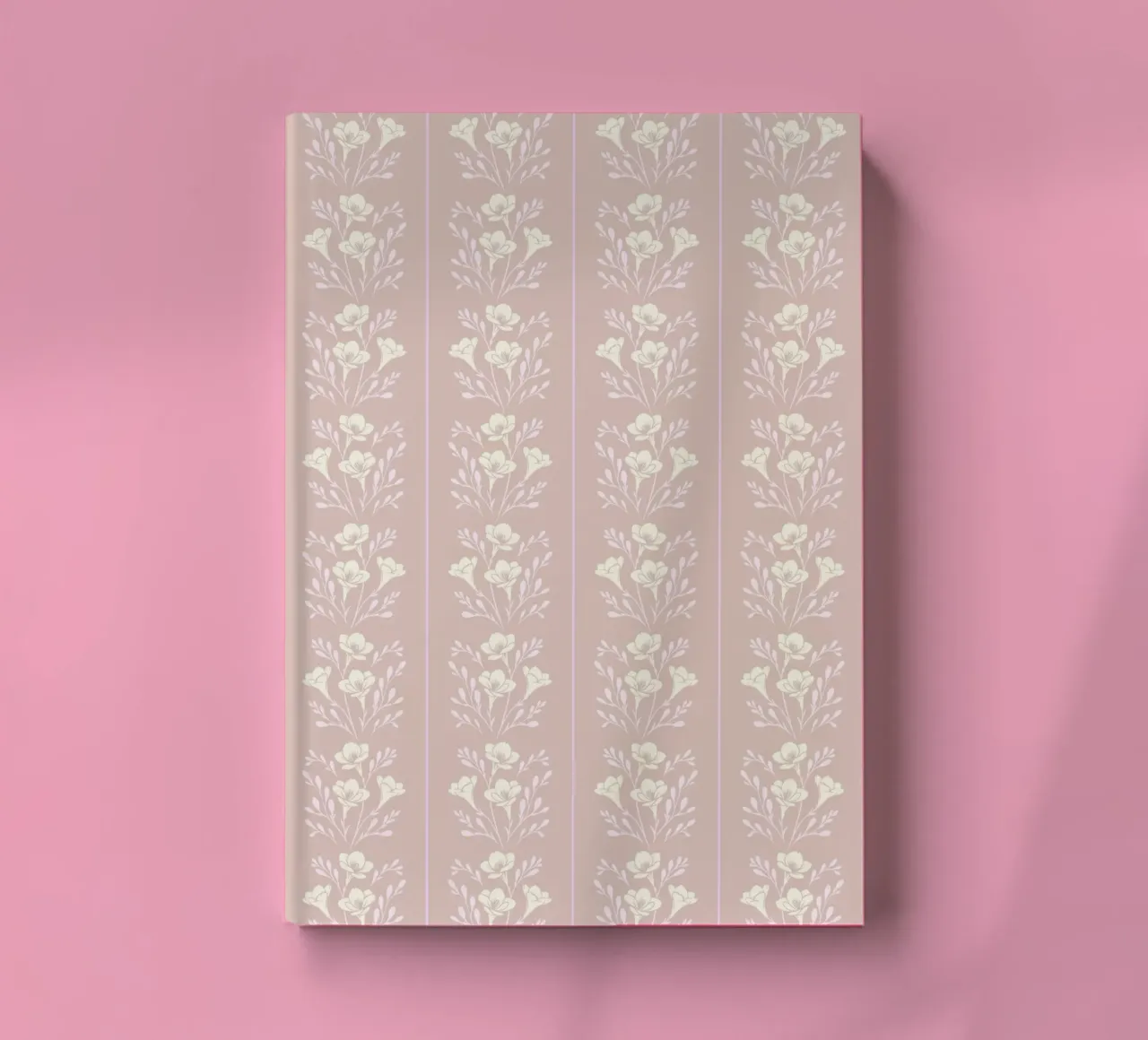 Rayures Freesia Jaune Rose Taupe carnet de notes de SilverPegasus