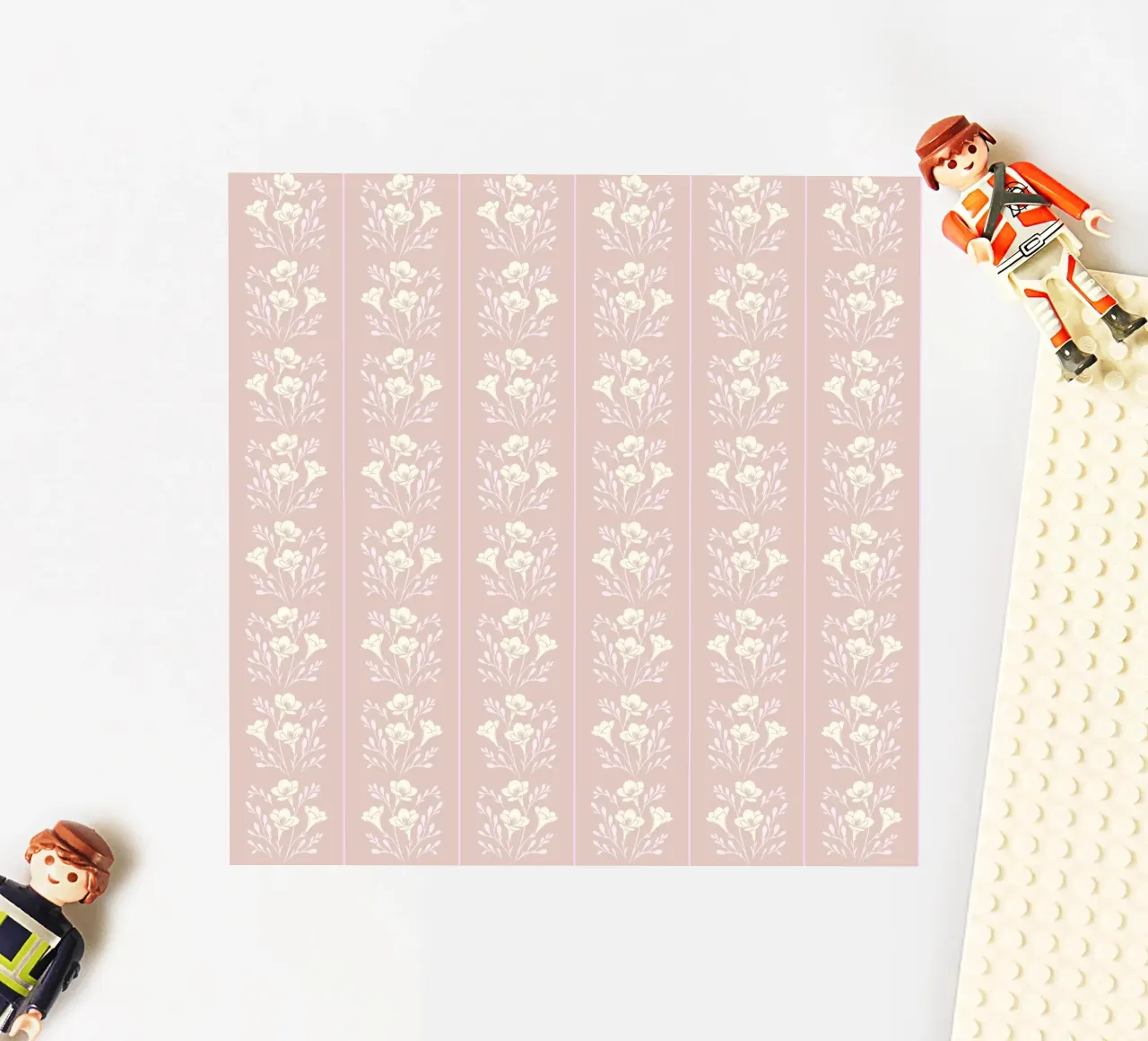 Rayures Freesia Jaune Rose Taupe autocollant de SilverPegasus