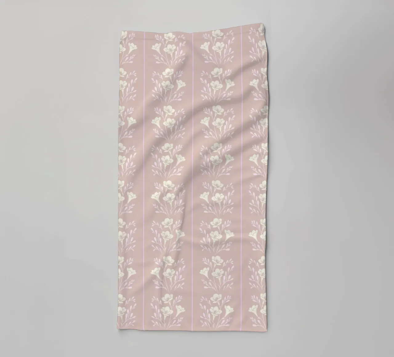 Rayures Freesia Jaune Rose Taupe serviette de bain de SilverPegasus
