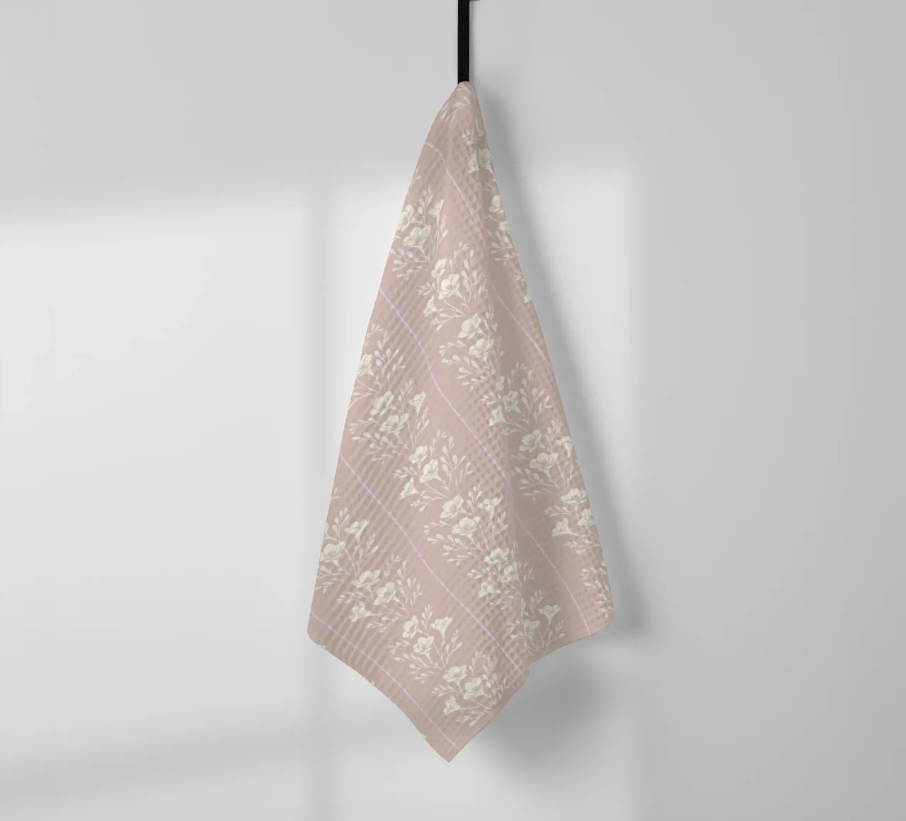 Rayures Freesia Jaune Rose Taupe torchon de SilverPegasus