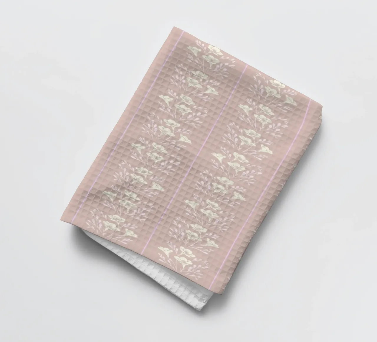 Rayures Freesia Jaune Rose Taupe torchon de SilverPegasus