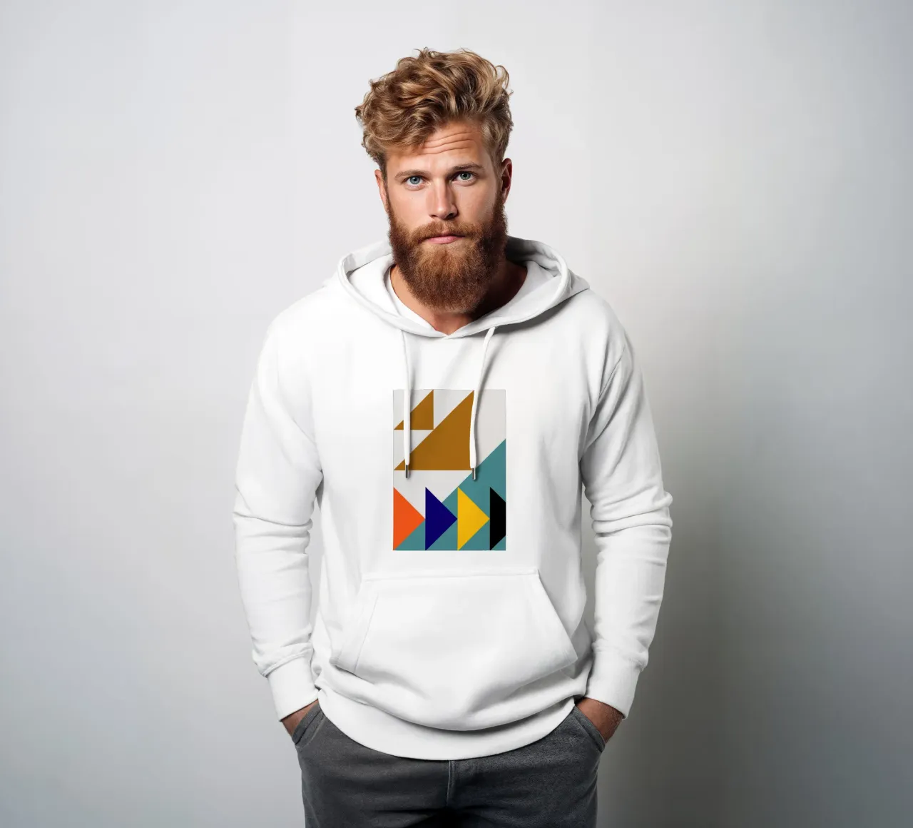 Colorful triangles hoodie by LisaArtes