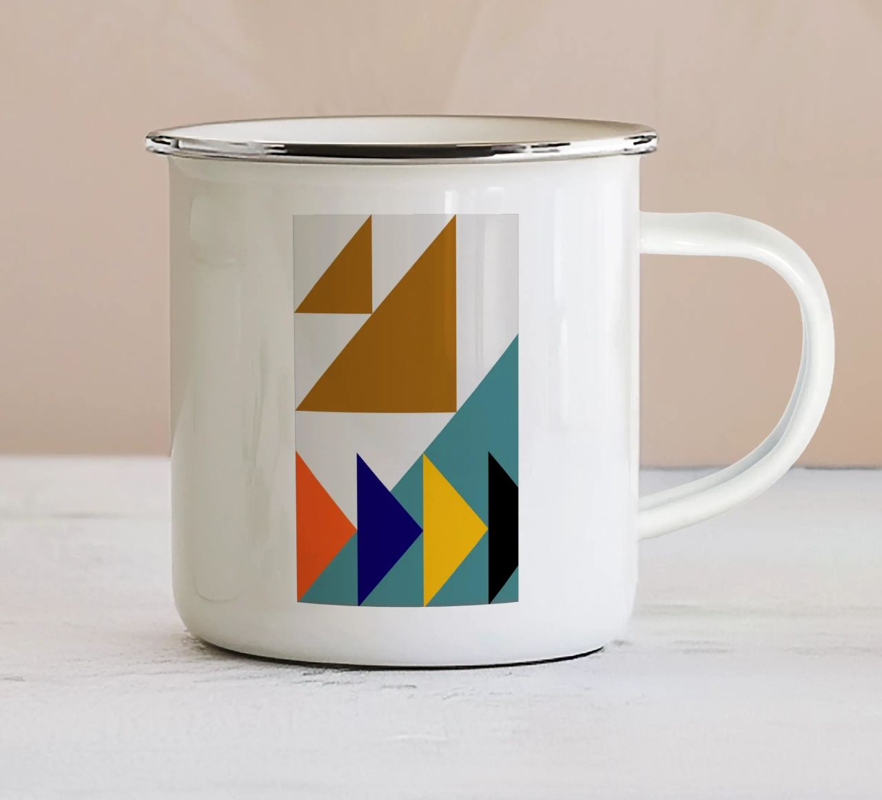 Colorful triangles tazza in smalto da LisaArtes