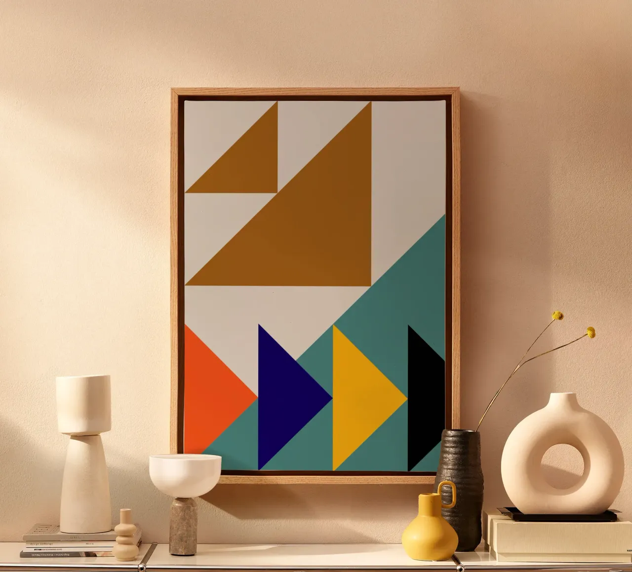 Colorful triangles tela con Cornice a cassetta da LisaArtes