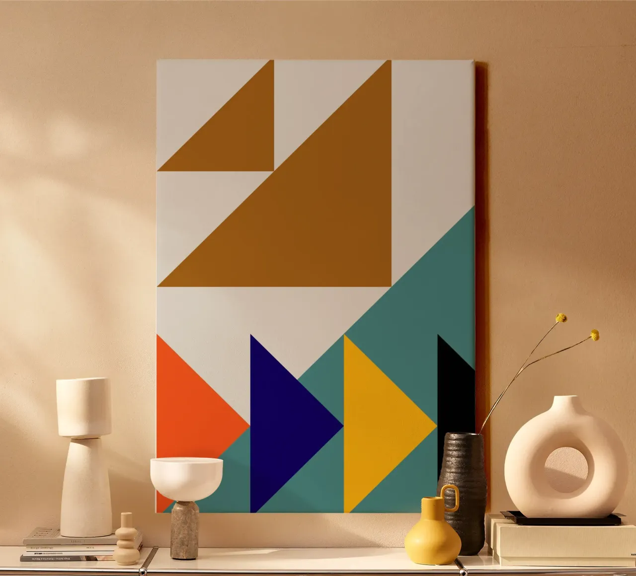 Colorful triangles tela con Cornice a cassetta da LisaArtes