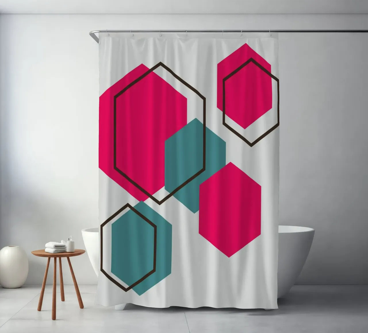 Hexagons shower curtain by LisaArtes