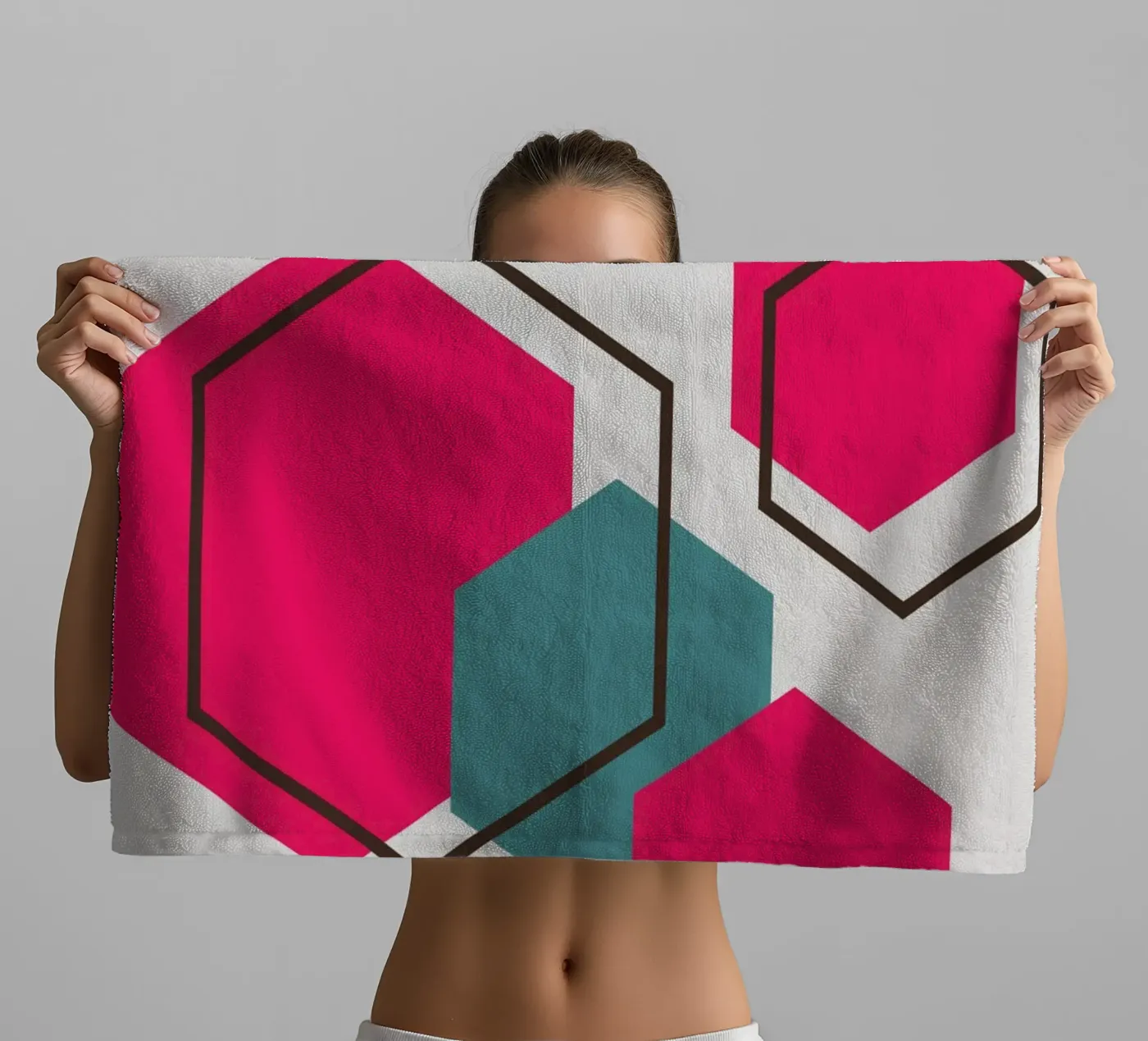 Hexagons badhanddoek van LisaArtes