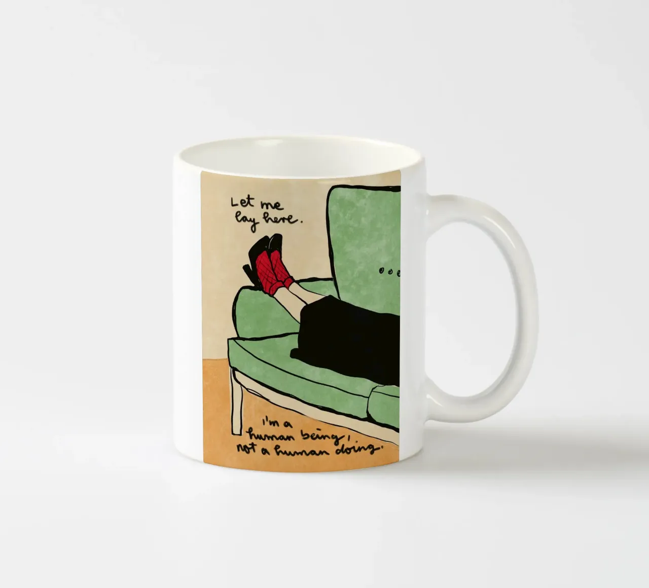Human Being not a Human Doing tazza in ceramica da Illustration Raissa Oltmanns