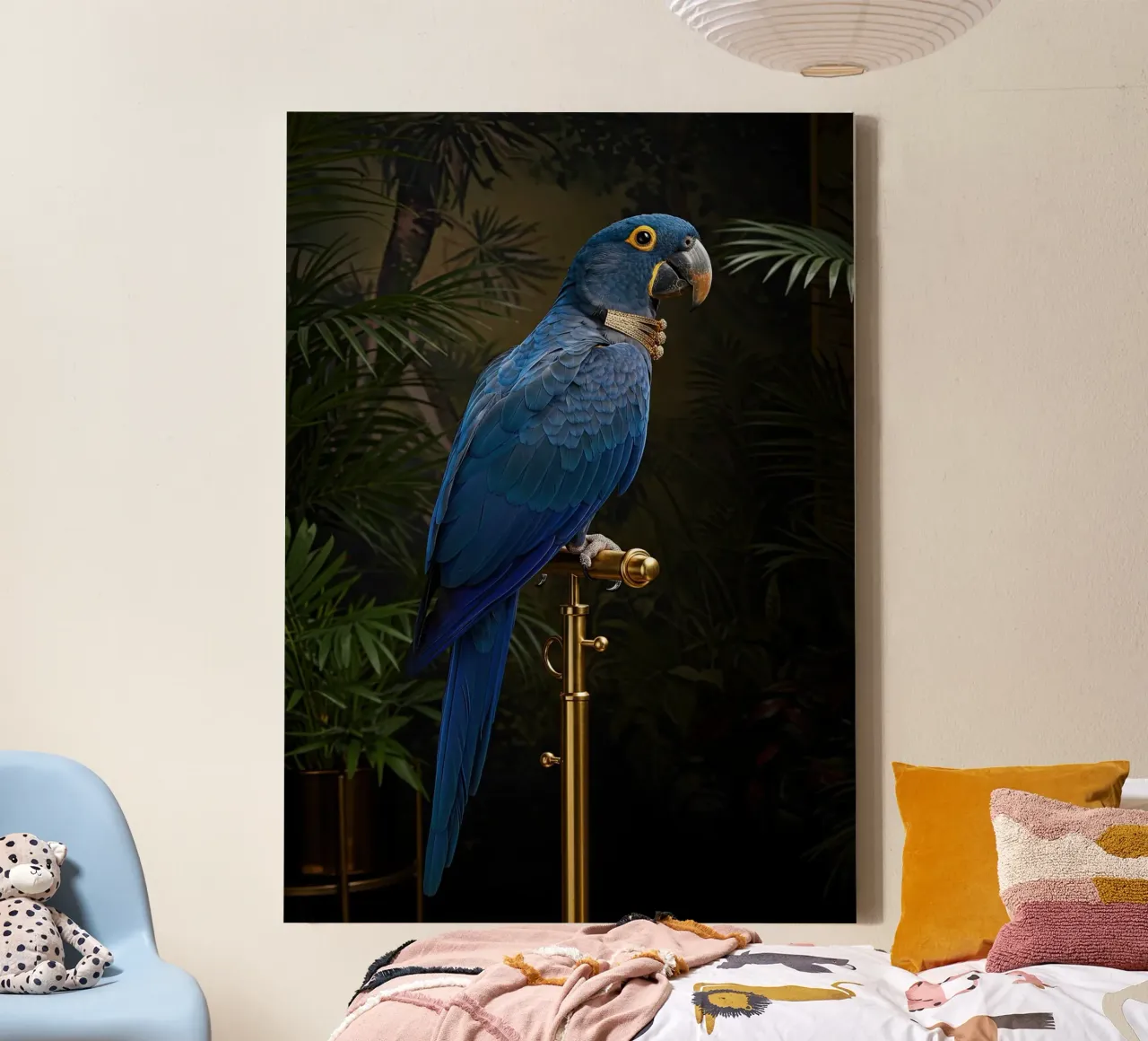 Blue Macaw canvas by Pawtrait Studio
