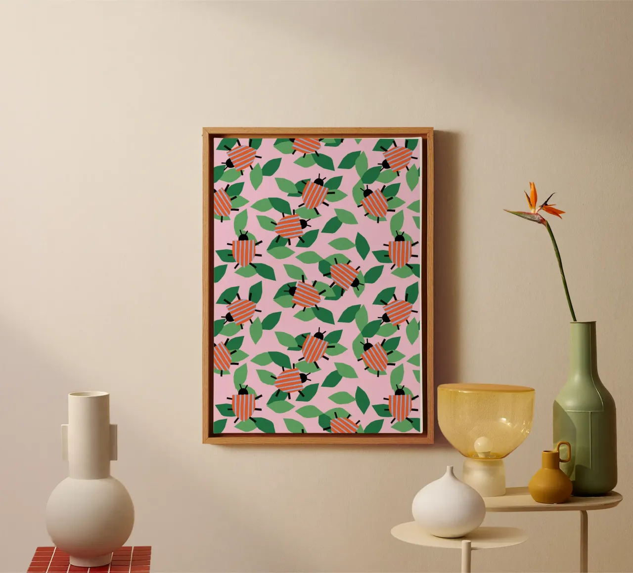 Käfer und Blätter canvas met Baklijst van Lisa Jasmin Bauer