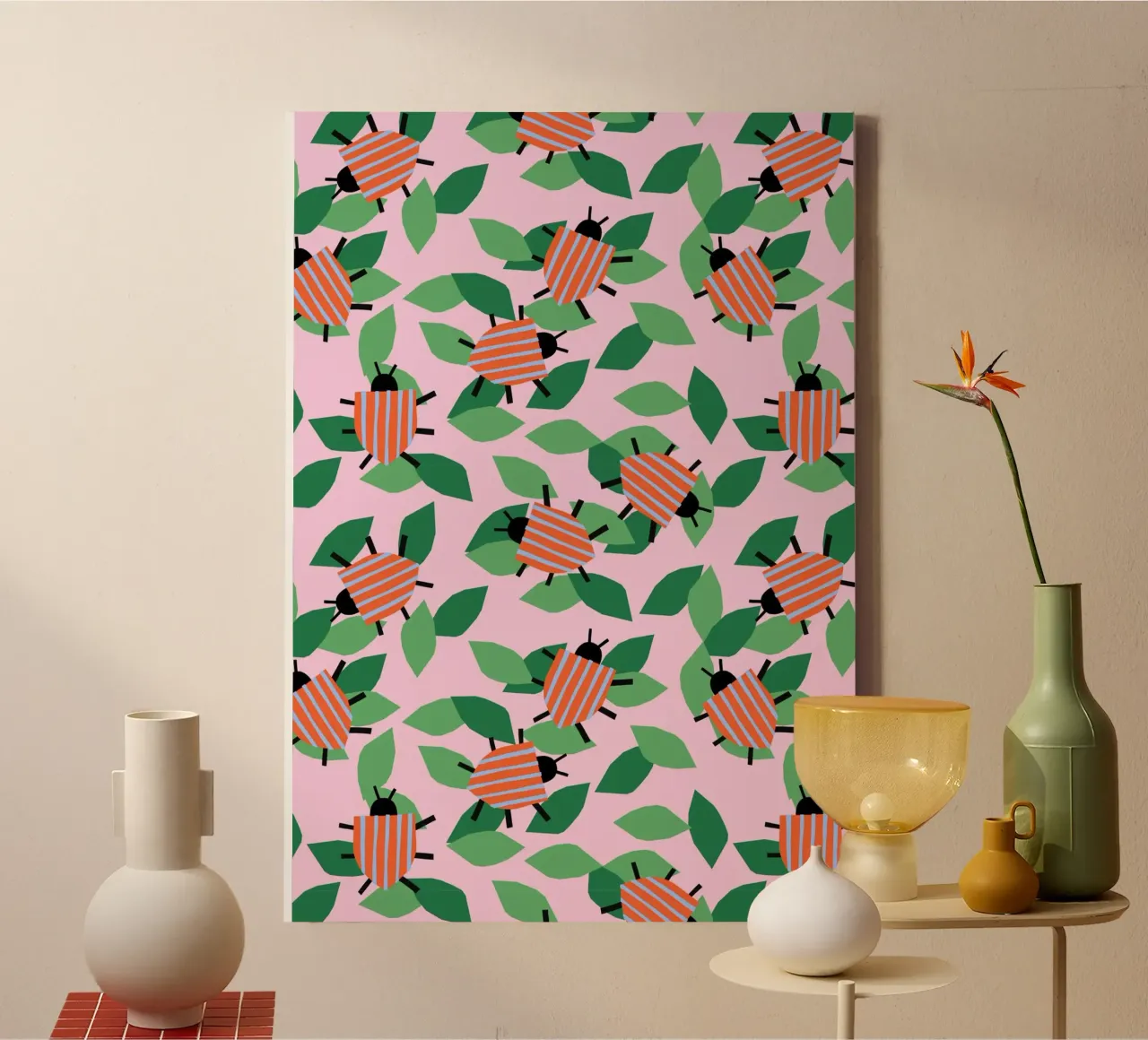 Käfer und Blätter canvas met Baklijst van Lisa Jasmin Bauer