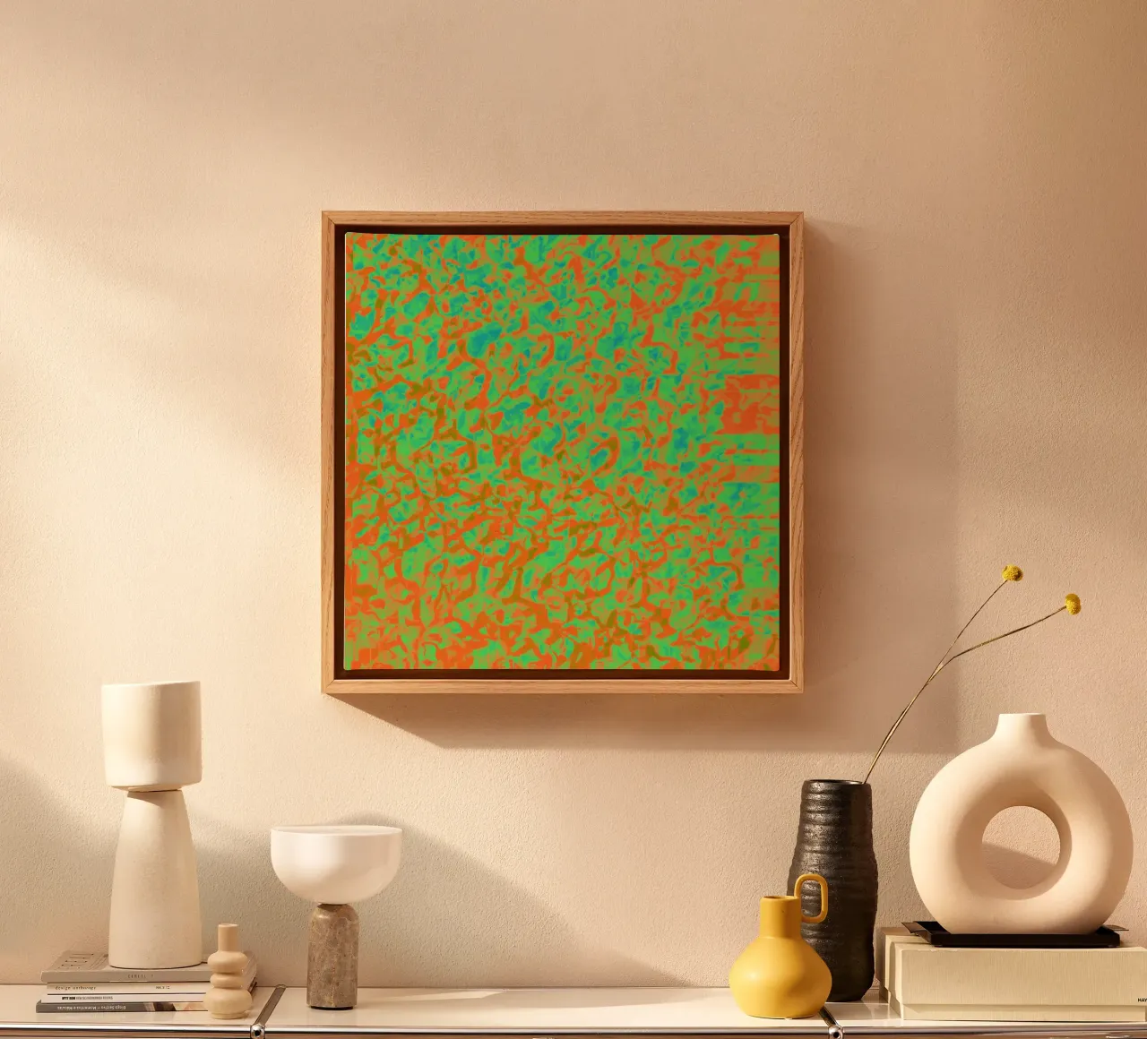 Crystal_Sheet_Green_XRP tela con Cornice a cassetta da Crypto_Jungle