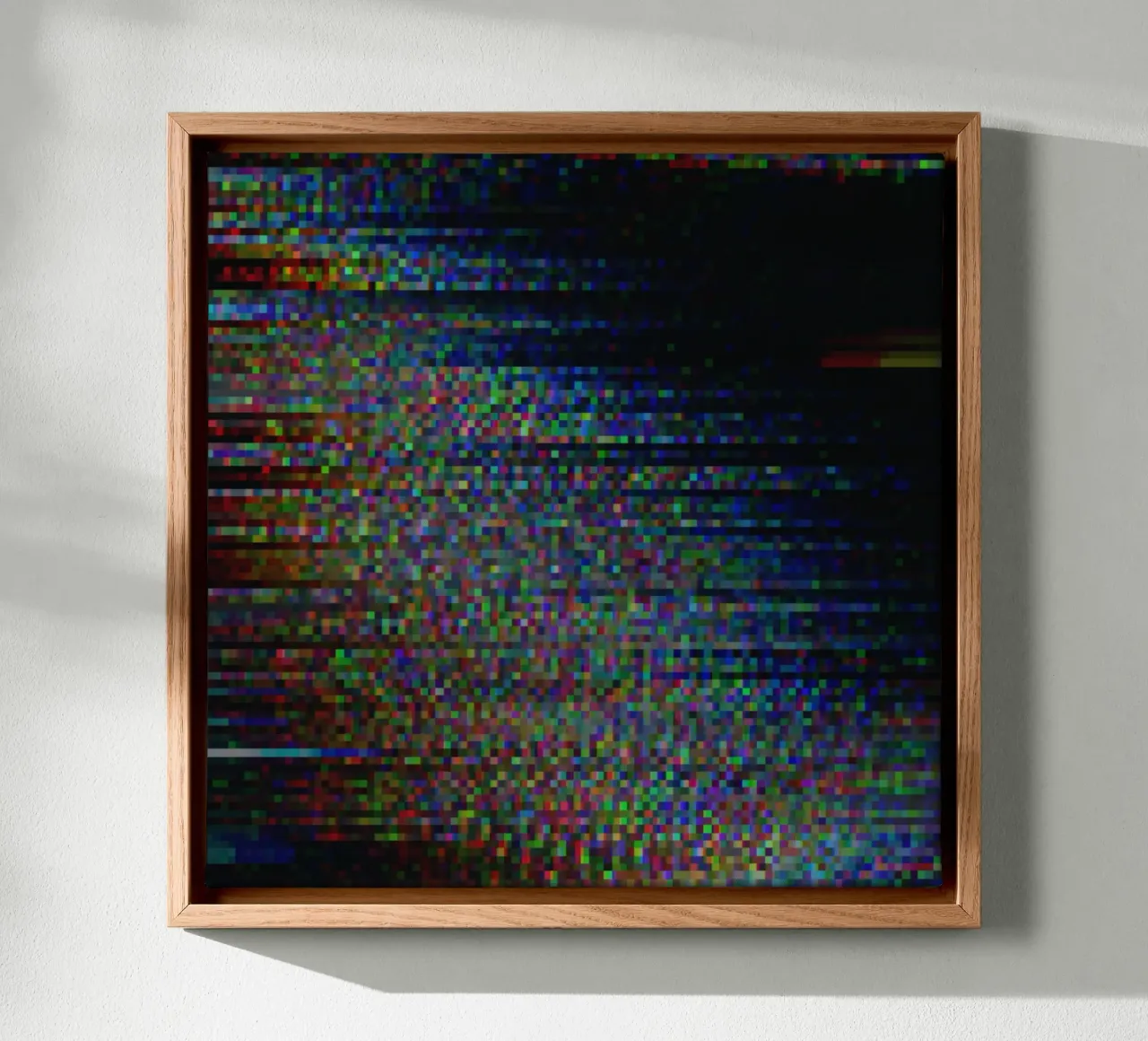 Rainbow_Pixel_Aave tela con Cornice a cassetta da Crypto_Jungle