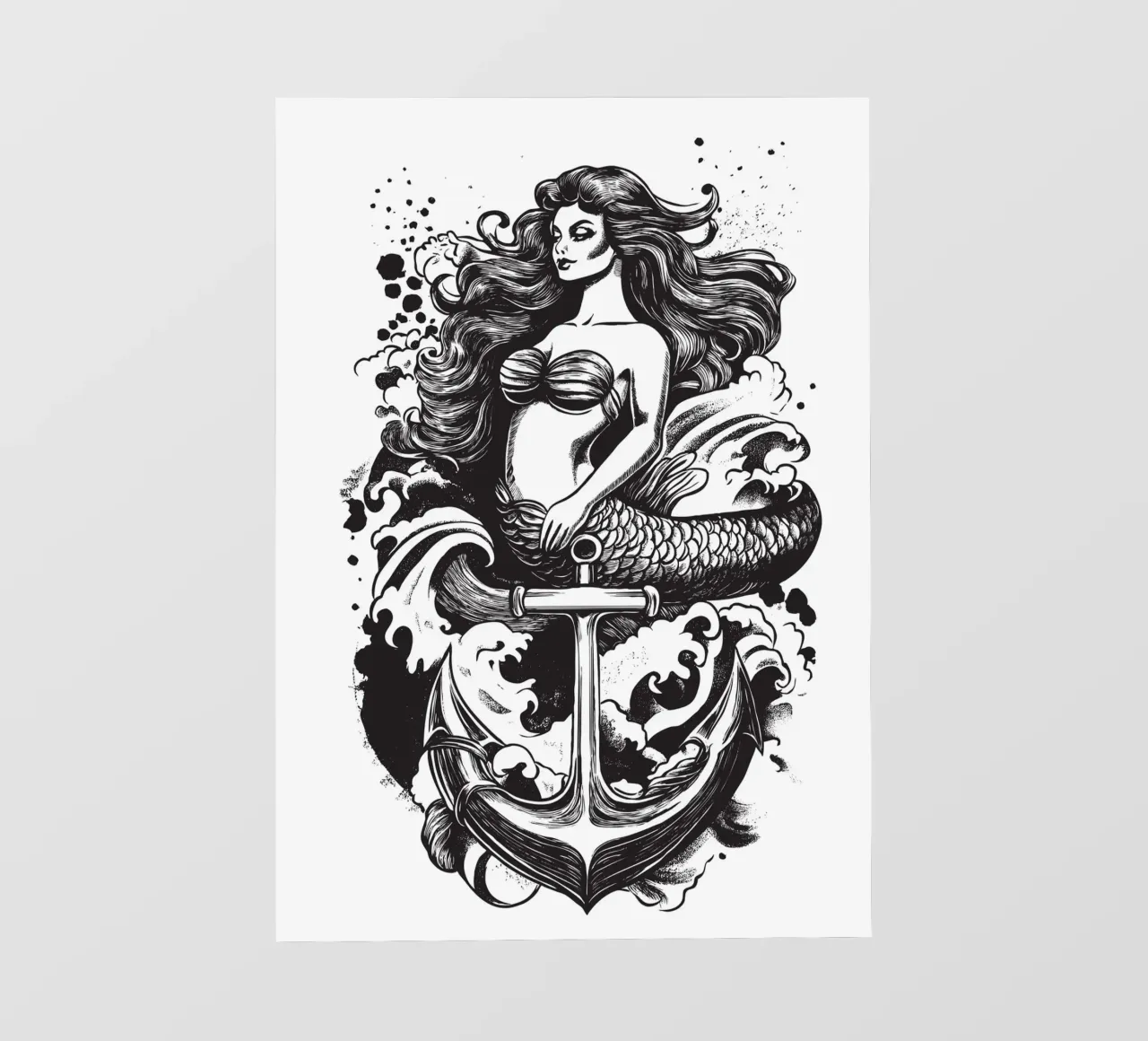 Sirena con ancora telo in pvc da pixelbull - medieval art and more