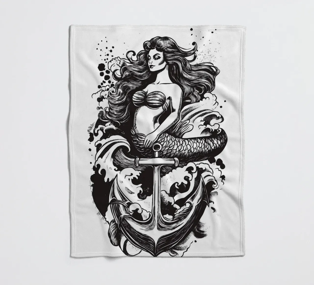 Sirena con ancora coperta in pile da pixelbull - medieval art and more