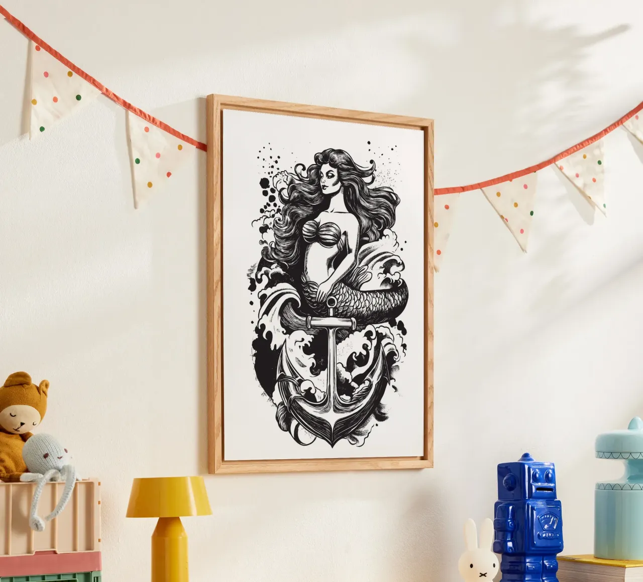 Sirena con ancora plexiglass da pixelbull - medieval art and more