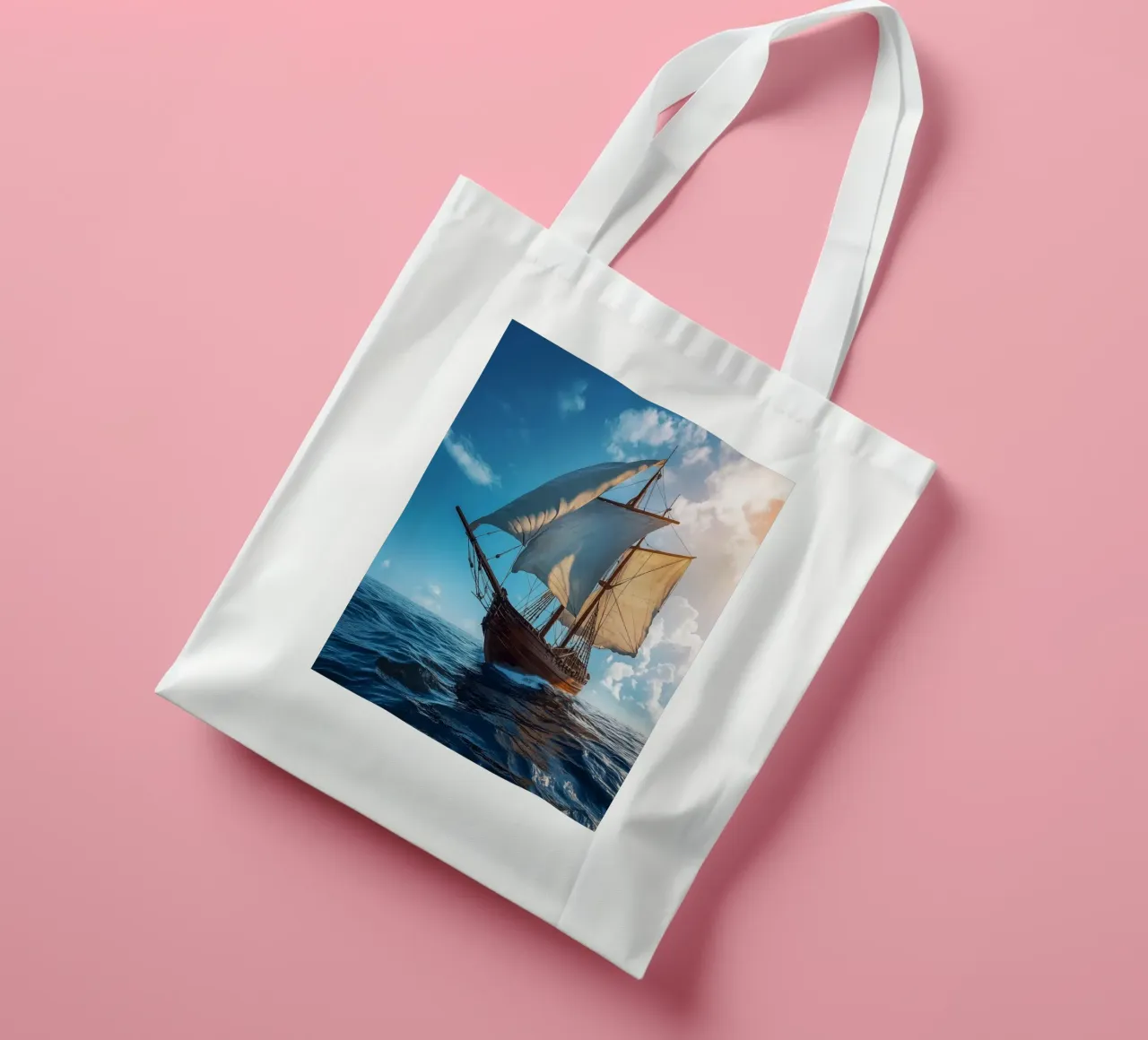 Barca a vela a tutta velocità in alto mare borsa in juta da pixelbull - medieval art and more