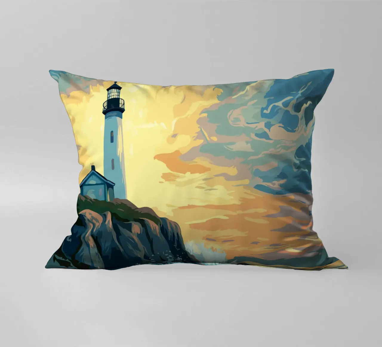 Faro in tempesta cuscino da pixelbull - medieval art and more